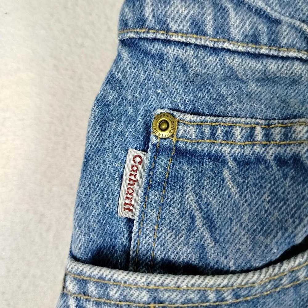 Carhartt‎ Jeans Mens 46x32 Blue Denim Relaxed Fit B19DST Straight Leg Workwear